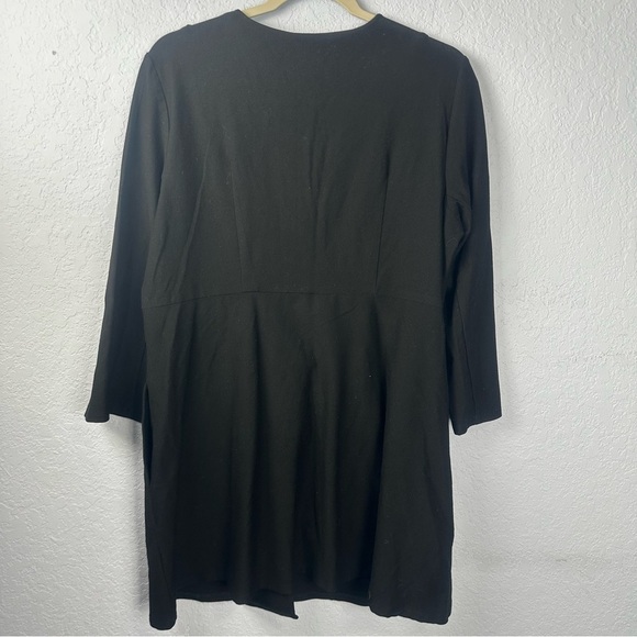 Eileen Fisher Black Lightweight Cardigan 3/4 Sleeves Three Buttons Pockets - Picture 7 of 7